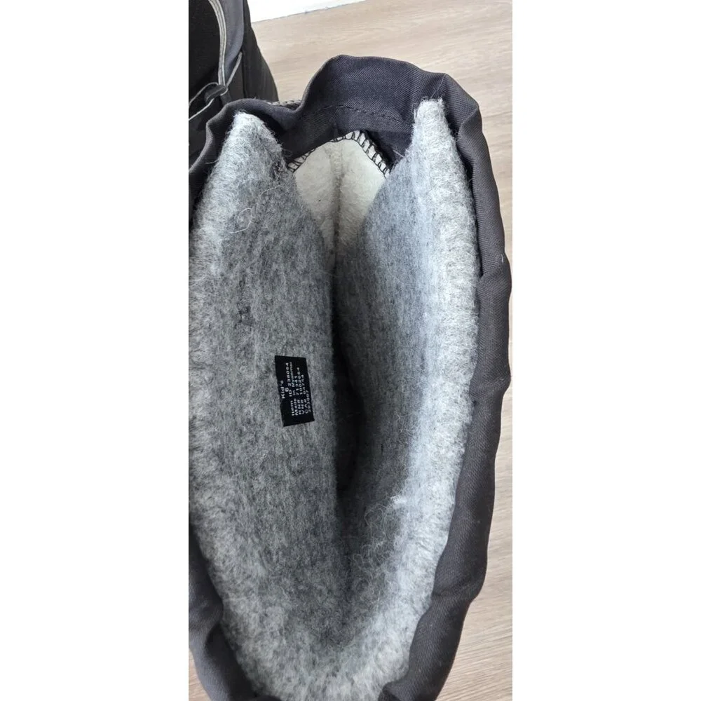 LL Bean Northwoods Kids Snow Boots Size 6 Black‎ Gray Winter Felt Insert